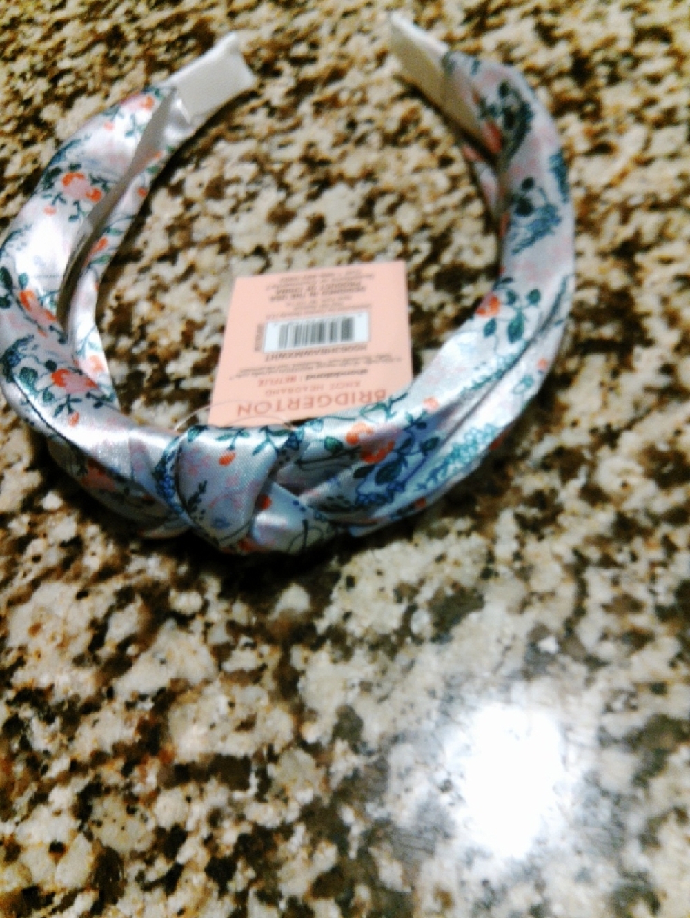 BRIDGERTON Floral Satin Knot Headband - Pink